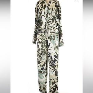 Zara Floral Print Long Sleeve Jumpsuit